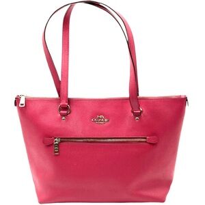 Coach Gallery Tote Hot Pink Crossgrain Leather Large Shoulder Bag Gold Details